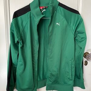 Puma Men's Green and Black Bomber Jacket